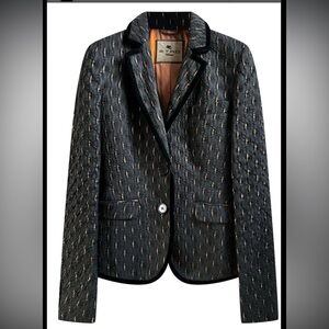 Etro Black and Gold Textured Blazer